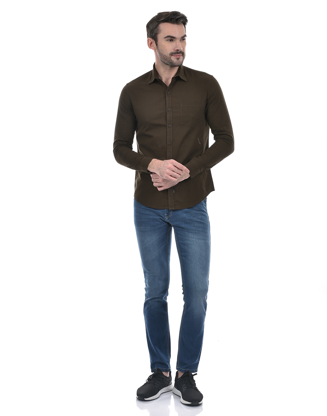 Numero Uno Men Solid Brown Shirt